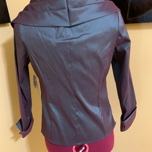 Samuel Dong v neck satin top with fold detail neckline NWT - Picture 3 of 16